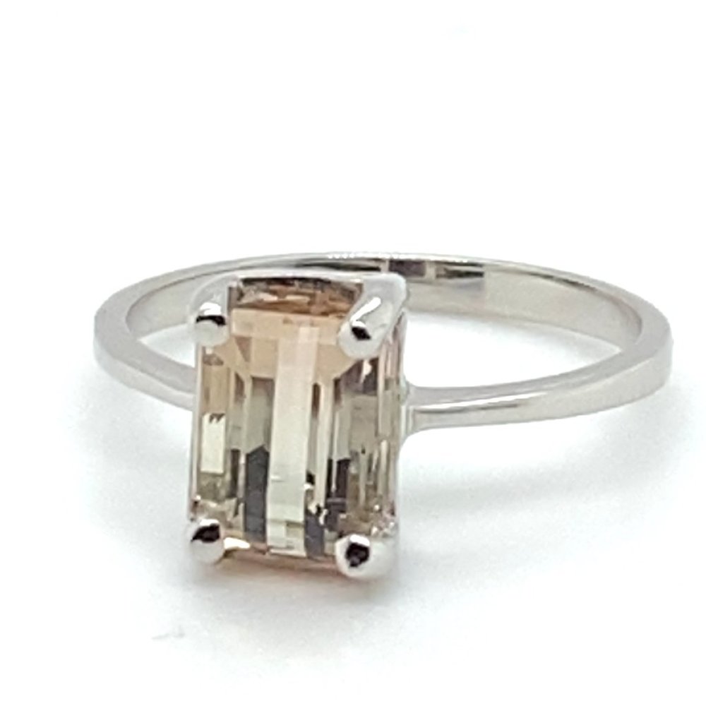 BiColor Tourmaline 2.05ct Solid 14K White Gold Ring